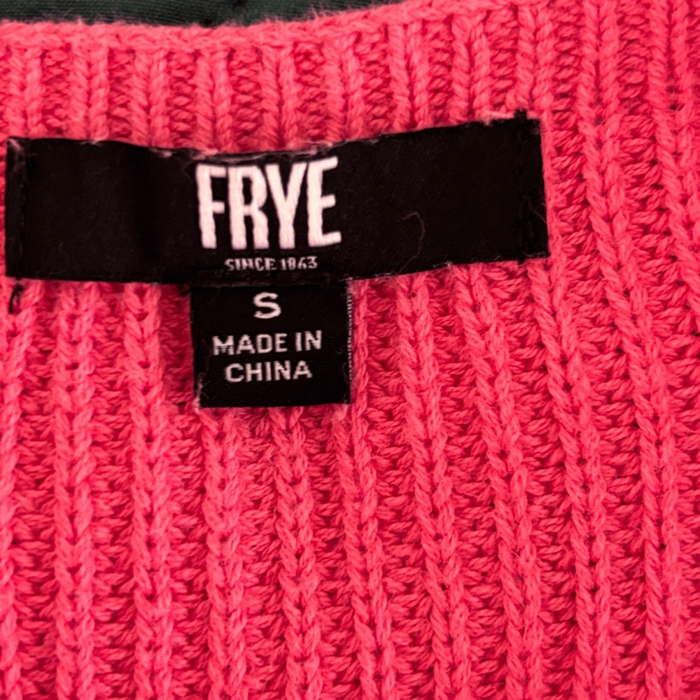 Frye Sweater Tank Top Womens Small Coral Pink Chunky Ribbed Knit Cami Boho - Picture 3 of 8